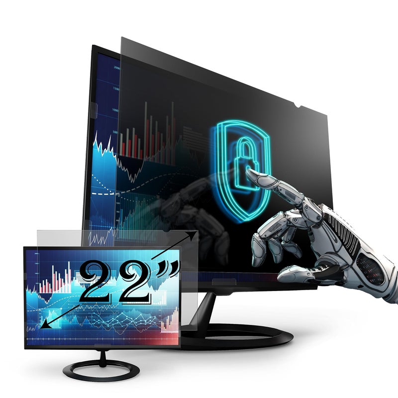 EZ-Pro Screen Protector Premium Privacy Screen Filter for 22 Inches Desktop Computer Monitor. Screen Protector Size is 18.7 inch width x 11.7 inch height. Anti Glare and Anti Blue Light Protection - Image 1